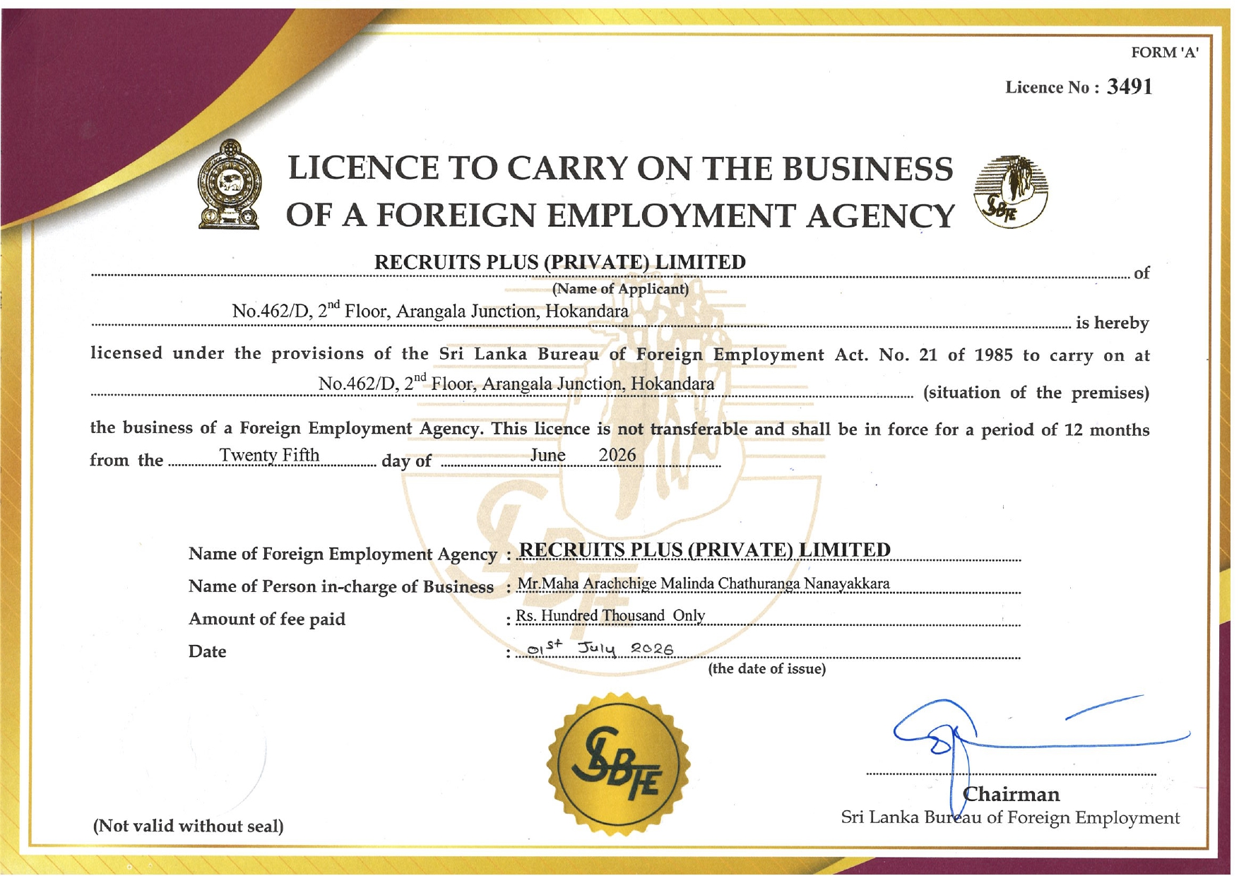 Certification